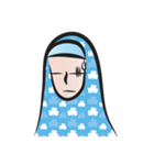 blue scarf woman（個別スタンプ：32）