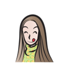 Long brown hair woman（個別スタンプ：10）