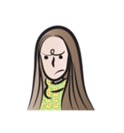 Long brown hair woman（個別スタンプ：21）