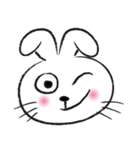 round face rabbit（個別スタンプ：9）