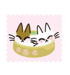 ネコと小鳥の切手スタンプ（個別スタンプ：8）