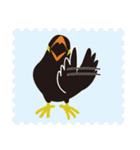 ネコと小鳥の切手スタンプ（個別スタンプ：10）