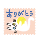 ネコと小鳥の切手スタンプ（個別スタンプ：20）