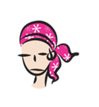 pink scarf girl（個別スタンプ：3）