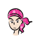 pink scarf girl（個別スタンプ：4）