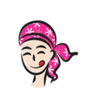pink scarf girl（個別スタンプ：5）