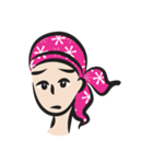 pink scarf girl（個別スタンプ：7）