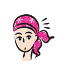 pink scarf girl（個別スタンプ：8）