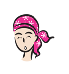 pink scarf girl（個別スタンプ：9）