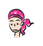 pink scarf girl（個別スタンプ：11）