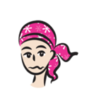 pink scarf girl（個別スタンプ：14）