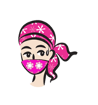 pink scarf girl（個別スタンプ：15）