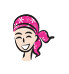 pink scarf girl（個別スタンプ：18）