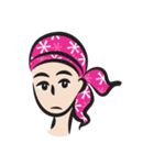 pink scarf girl（個別スタンプ：23）