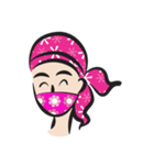 pink scarf girl（個別スタンプ：25）