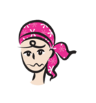 pink scarf girl（個別スタンプ：26）