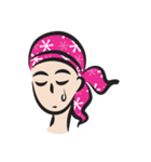 pink scarf girl（個別スタンプ：27）