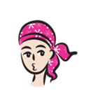 pink scarf girl（個別スタンプ：32）