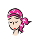 pink scarf girl（個別スタンプ：33）