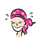 pink scarf girl（個別スタンプ：37）