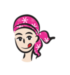 pink scarf girl（個別スタンプ：38）