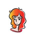 curls red hair girl（個別スタンプ：4）