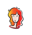 curls red hair girl（個別スタンプ：19）