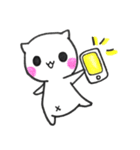 白にゃんこ、時々アフロ。（個別スタンプ：1）