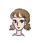 brown hair woman（個別スタンプ：1）