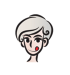 Short gray hair girl（個別スタンプ：14）