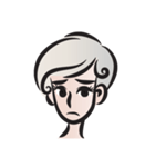 Short gray hair girl（個別スタンプ：24）