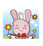 Lovely happy rabbit（個別スタンプ：15）