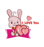 Lovely happy rabbit（個別スタンプ：25）