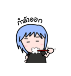 Clumsy blue hair girl（個別スタンプ：1）