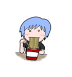 Clumsy blue hair girl（個別スタンプ：2）