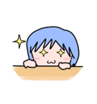 Clumsy blue hair girl（個別スタンプ：3）