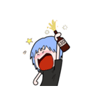 Clumsy blue hair girl（個別スタンプ：4）