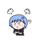 Clumsy blue hair girl（個別スタンプ：5）