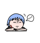 Clumsy blue hair girl（個別スタンプ：6）