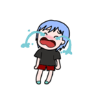 Clumsy blue hair girl（個別スタンプ：7）