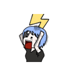Clumsy blue hair girl（個別スタンプ：8）