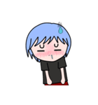 Clumsy blue hair girl（個別スタンプ：10）