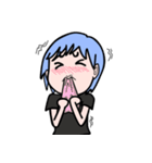 Clumsy blue hair girl（個別スタンプ：11）
