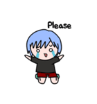 Clumsy blue hair girl（個別スタンプ：13）