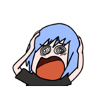 Clumsy blue hair girl（個別スタンプ：15）
