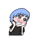 Clumsy blue hair girl（個別スタンプ：17）