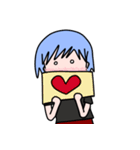Clumsy blue hair girl（個別スタンプ：18）