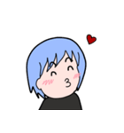 Clumsy blue hair girl（個別スタンプ：19）