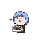 Clumsy blue hair girl（個別スタンプ：20）