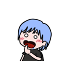 Clumsy blue hair girl（個別スタンプ：24）